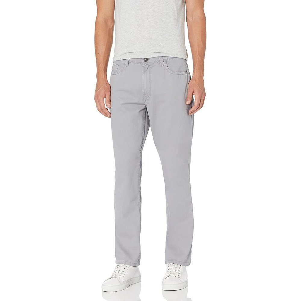 NWT Men Size 46x32 Arrow 1851 Gray Big and Tall 5 Pocket Straight Fit Twill Pant